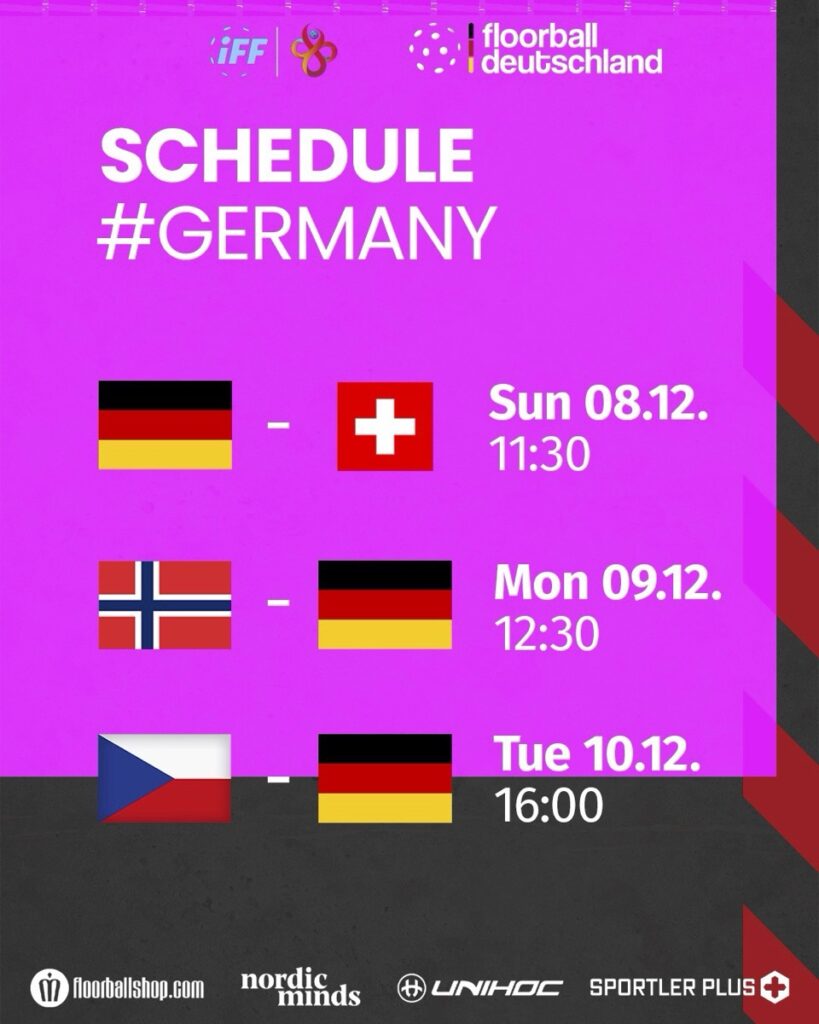 Spielplan der Vorrunde der Floorball Männer WM 2024