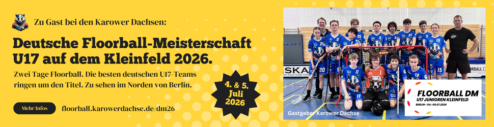 Deutsche Floorball-Meisterschaft U17 auf dem Kleinfeld am 4. und 5. Juni 2026