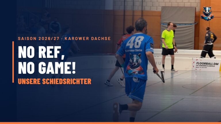 Grafik „No Ref, no Game! Unsere Schiedsrichter“ – im Hintergrund ein Schiedsrichter beim Spiel